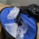 3.3x5ft/1x1.5m Chromakey Blue Grey Backdrop with 6.23ft Stand, 2-in-1 Blue Screen and Grey Screen Collapsible Reversible Pop-Up Background Panel for Photography, Live Streaming, Video Shooting