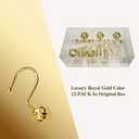 12Pcs Hollow Ball Shower Curtain Hooks Luxury Quality Rustproof Stainless Steel Shower Curtain Rings Hooks for Bathroom Rod (Gold)