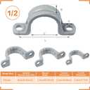 Demissle PVC Conduit Clamp 2 Hole Straps Heavy Duty Grey Plastic Conduit Strap U Clip Mounting Bracket for Cables(100 Pcs,1/2 Inch)