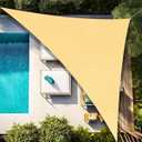 Artpuch 12'x12'x17' Beige Sun Shade Sail Curved Commercial Outdoor Shade Cover Cream Triangle Heavy Duty Permeable 185GSM Backyard Shade Cloth for Patio Garden Sandbox (We Make Custom Size)