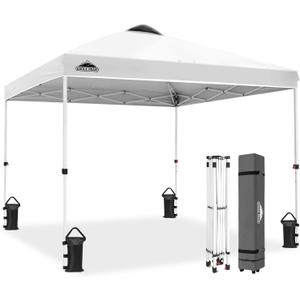 EAGLE PEAK 10x10 Pop Up Canopy Tent Easy Up Canopy Outdoor, White