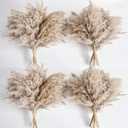 40 PCS Nature Pampas Grass Bouquet Decor - Boho Flowers and Feathers for Centerpieces, Perfect for Floor Vase Fillers, Home Decor, Living Room, and Wedding Decor