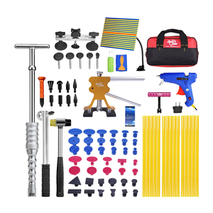 Super PDR Paintless Dent Repair Kit, Car Dent Removal Tools, PDR Tools, Dent Puller Kit with Dent Lifter, Bridge Puller, Slide Hammer T-Bar for Car Body Dents, Kit Includes Glue Removal Tool