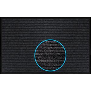 LuxUrux Durable Rubber Door Mat, Heavy Duty Doormat, Indoor Outdoor, Easy Clean, Waterproof, Low-Profile Mats for Entry, Patio, Garage, High Traffic Entrance Ways (3 x 5 Feet, Black) (Striped Black)