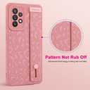 OOK Compatible with Samsung Galaxy A52 5G Case with Wrist Strap, Leopard Silicone Shockproof Protective Slim Anti-Scratch Cheetah Cover for Women Girls, Pink