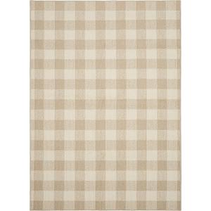 Garland Rug Country Living  Checkered Buffalo Plaid Design, Non-Slip Rubberback, Traditional 5x7 Area Rug for Living Room, Bedroom, Kitchen, Dining Room,Nursery,Tan/Ivory