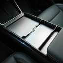 Center Console Organizer Tray for 2025-2026 Tesla Model Y Juniper and 2024-2026 Model 3 Highland (Standard, Premium & Performance) - Console Storage Rack - Black