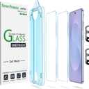 amFilm Auto-Alignment OneTouch for Samsung Galaxy S25 Edge 6.7" Screen Protector + Camera Lens Protector, Tempered Glass, 30 Seconds Installation, Bubble Free, Case Friendly, Anti-Scratch [2+2 Pack]