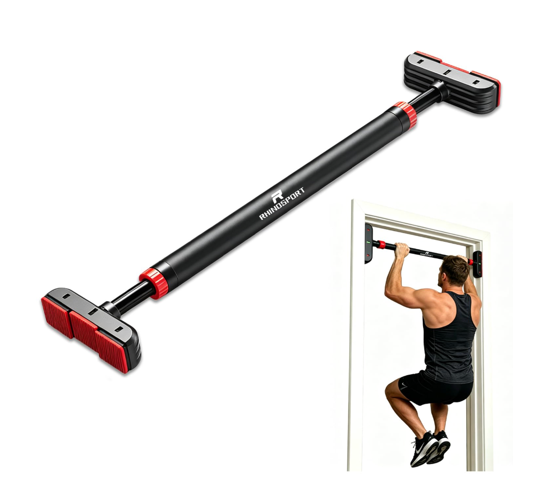 RHINOSPORT Pull Up Bar for Narrow Rental Door Frames, 70–92cm（27.5-36.2in）
