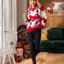 Honwenle Ugly Christmas Sweater for Women 2025 Funny Cute Christmas Tree Reindeer Xmas Knitted Pullover - Gifts for Christmas (Red, L)