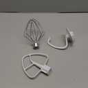 3-Piece Kit Attachments for KitchenAid Tilt-Head Stand Mixer, Accessories Stainless Steel K45WW Wire Whip, K45DH Dough Hook and K45B Coated Flat Blade Paddle with Scraper