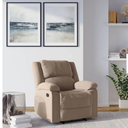 Lexicon Manual Recliner Sofa Chair, Home Theater Seating, Wall Hugger Manual Reclining Nursery Chair for Bedroom/Living Room/Office/Apartment, Oatmeal Textured Fabric