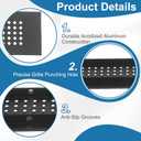 PATIKIL 14 x 3 Inch Door Air Vent Cover, 3 Pcs Aluminum Grille Ventilation Cover Louvered Diamond Hole with Mounting Screws for Cabinet Wardrobe Ceiling Door, Black