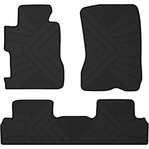 Floor Mats Compatible with 2006-2011 Honda Civic Coupe & Sedan, Custom Fit All Weather Honda Civic Car Mats, Latex Heavy Duty Floor Liners Black 3-pc Set, 2007 2008 2009 2010