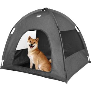 Cat and Dog Outdoor Waterproof Tent House - Indoor/Outdoor Cave Nest Bed for Small Dogs, Cats, Bunnies - Washable (Gray, Large)