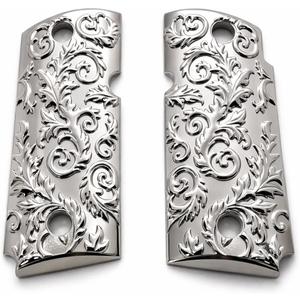 Custom for Kimber Micro 9 mm Metal Grips Scroll Design Micro9 Screws Nickel Plated