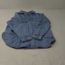 Fazortev Women's Denim Pullover Casual Button V Neck Blouse Loose Fit Long Sleeve Jean Jacket With Pocket (Light Blue, Small)