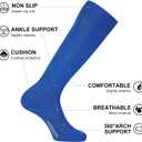 FITRELL 2/3 Pack Soccer Socks Baseball Softball For Youth Kids Boys Girls, Over-The-Calf Football Socks for Adult Men Women (Blue, S)