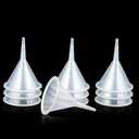 Mini Clear Polyethylene Funnel Kit - 10 Pcs Narrow Neck Funnels for Perfume, Water Bottle, Powder, Capsule, Oils, Kitchen, Lab & More