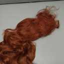 Gucagle Wig Heat Versatile Orange Curly Wig with Air Bangs for Halloween Concerts Theme Parties Weddings Dates