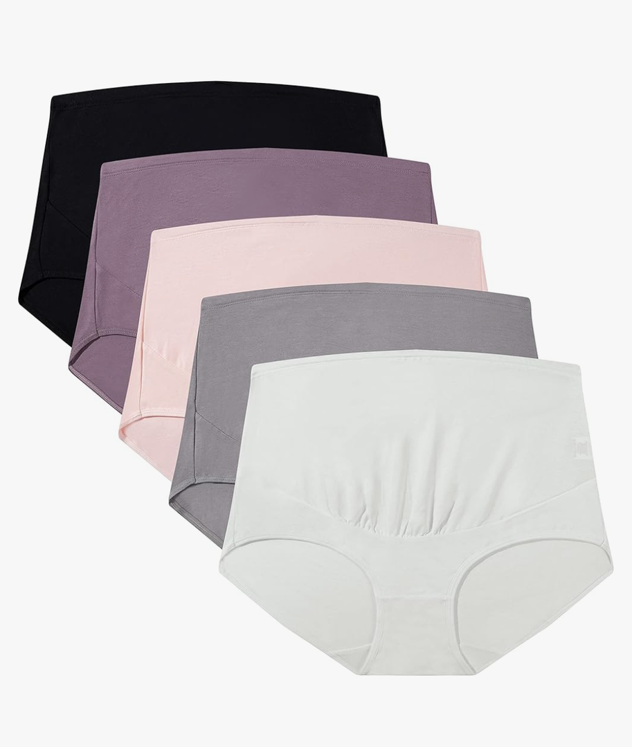 Mama Cotton Women's Over The Bump Maternity Panties High Waist Full Coverage Pregnancy Underwear Multi-Pack (4XL)