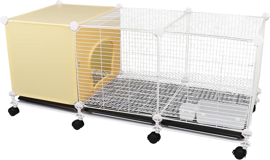 Metal Chicken Coop with Ventilation Design - Outdoor Brooder Box with Removable Tray for Chicks, Rabbits, Quails, and Poultry(L:41" L x 18" W x 17.7" H)