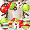 Large Christmas Decorations Outdoor, 12pcs Cute Grinchmas Colorful Oversized Christmas Inflatables Decor, Giant PVC Hanging Blow Up Balls Xmas Outside Ornaments for Porch Home Door Tree Patio Indoor