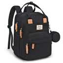 RUVALINO Diaper Bag Backpack, Multifunction Travel Pack Maternity Baby Changing Bags, Large Capacity, Waterproof, Black