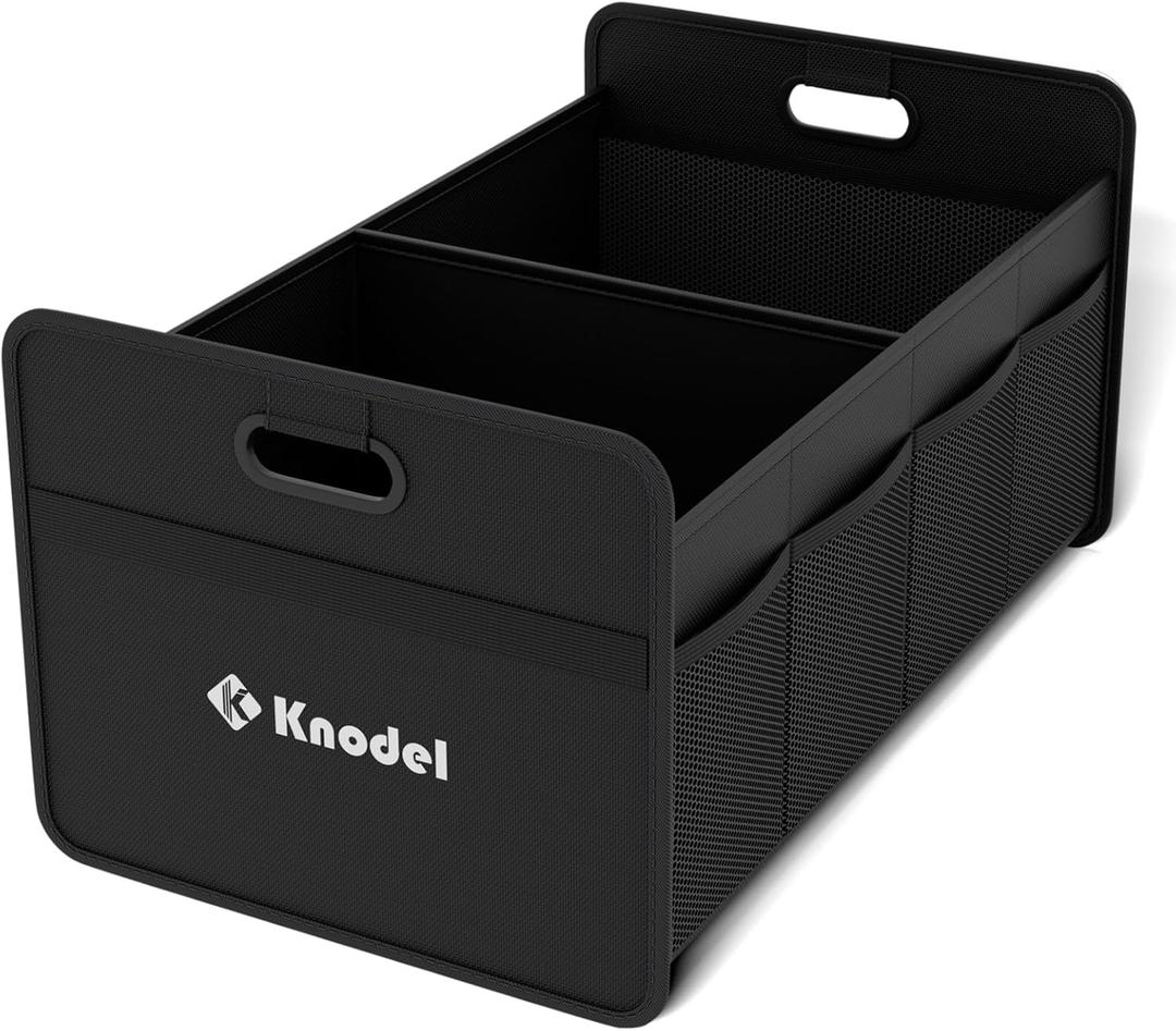 K KNODEL Car Trunk Organizer, Foldable Organizer for Car, Automotive Consoles & Organizers, Storage with Reinforced Handles (Small, Black)