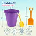 4E's Novelty 9" Large Sand Bucket with Shovel [12 Pack Bulk] Beach Buckets - Beach Toys for Kids & Toddlers, Party Favors Basket Holders, End of Year Student Gifts from Teacher