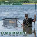 Landing Net for Carp Fishing, 32 Inch Large Fishing Net, 6 Feet Telescoping Carbon Fiber Long Handle Saltwater Big Fish, Holds Up to 88lbs/40kgs, Olive Green, Supplied with Carry Bag