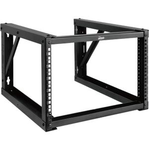 Tecmojo 6U Wall Mount Rack, Wall Mount Network Rack 24.8in Depth, Open Frame Server Rack for 19in IT/AV/Data/Home Equipment, Black