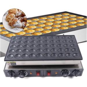 50pcs Commercial Pancake Maker 4.5cm Pancake Dia - Electric Dutch Machine Nonstick Mini Pancakes Baker Waffle Maker Toaster Machine Eggs Crepe Pan