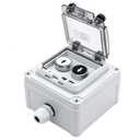 IP67 Button Switch Outdoor Waterproof Box 2 Push Button White Up Black Down Button with Protective Cover Anti-misoperation Switch(AC/DC 6A-110V/3A-240V/2.5A-380V)