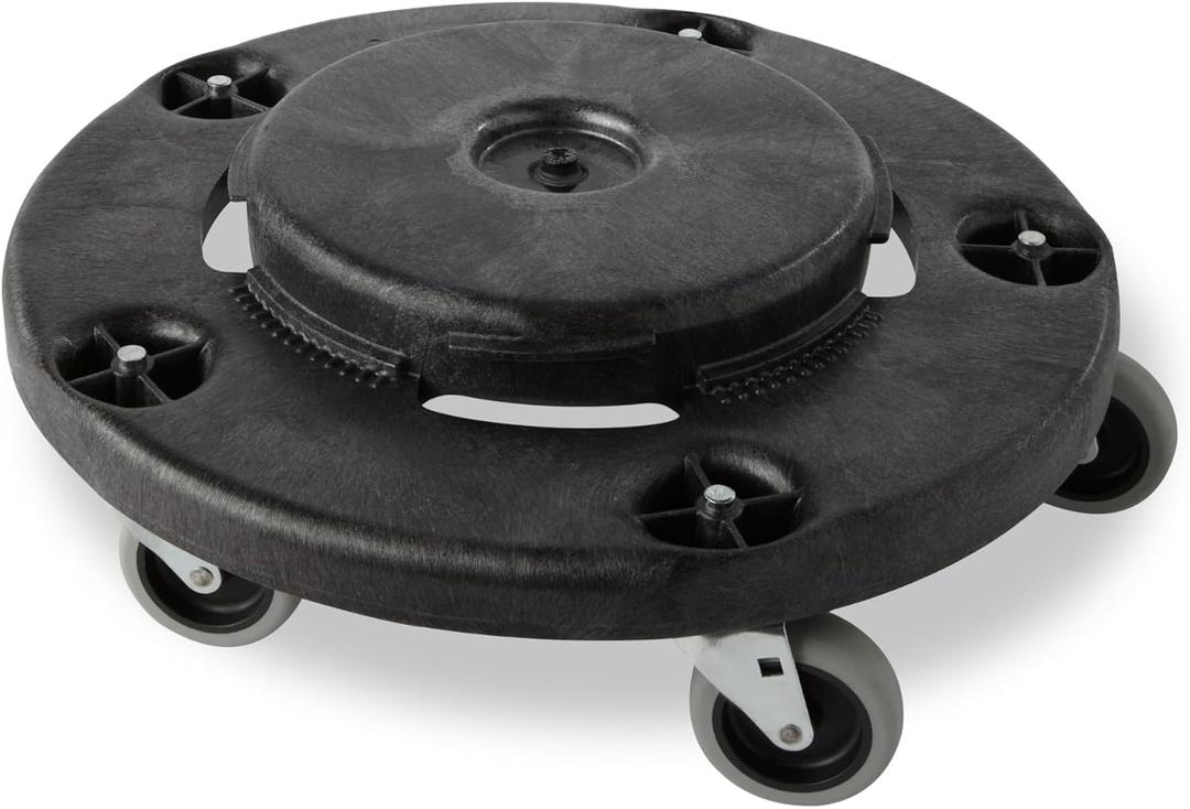 Rubbermaid Commercial Products BRUTE Dolly Black Fits 20 gallon, 32 gallon, 44 gallon, and 55 gallon BRUTE Containers, for Restaurants/Back of House/Offices/Warehouses/Airports/Commercial Environments