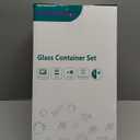 8 Pack 36oz Large Glass Meal Prep Containers with lids, Glass Food Storage Containers with Leak Proof Snap Lock Lids , Airtight Bento lunch Boxes, Kitchen Storage, Oven, Freezer and Dishwasher Safe (Black)