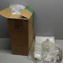 BOBOMOMO 21" Modern Table Lamps Set of 2, Gray Resin Lamp with Stone Look, Small Bedside Lamps for Bedroom, Contemporary Nightstand Lamps with Linen Shades, Small Lamp for Nursery, Entryway