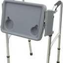 Walker Tray with Two Cup Holder - Folding Rollator Desk Lap Board Eating Aid for Nursing Patient, 11"W x 16"L