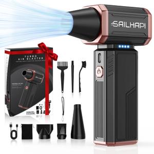 Compressed Air Duster 300000RPM, High-Speed Cordless Blower for Barber with Variable Speed, Electric Dust Blower for Keyboard, Car, Computer, Hair Cut, Replaces Canned Air, Gifts for Men