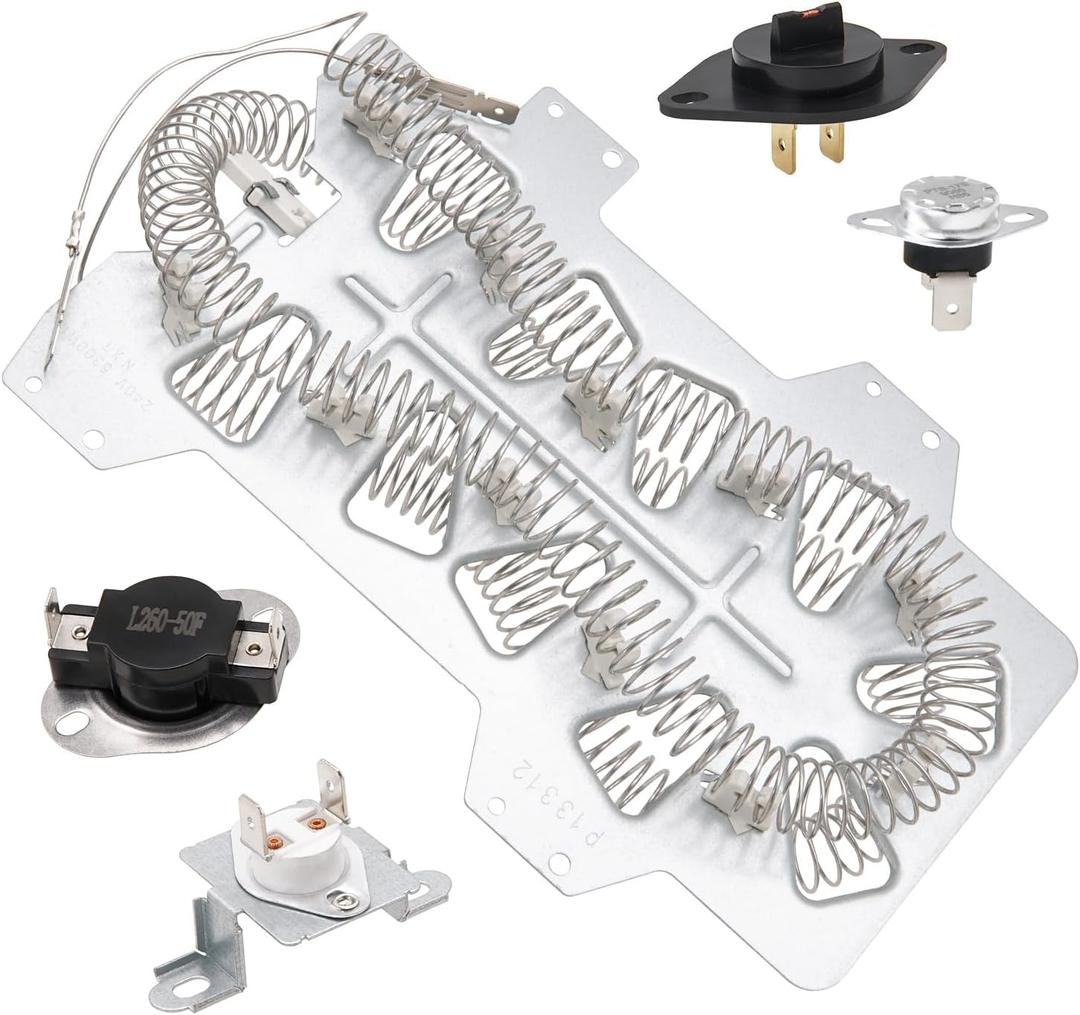 Dryer Heating Element Kit Fit for Samsung DV405ETPAWR/AA DVE45T3400P/A3 DVE45R6100P/A3 DVE45N5300W/A3 DVE45R6100C/A3 DVE45T6000W/A3 DVE45R6100W/A3 DVE45T3200W/A3 DVE45T3400V/A3