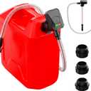 2026 Upgrade Automatic Battery Powered Fuel Transfer Pump, 3.2GPM Battery Operated Gas Can Pump with Auto-Stop Sensor, 47 IN Long Hose & 3 Adapters for Gasoline, Oil, Diesel (Not Include Gas Can)