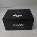 VCAN Cruiser Half Face Motorcycle Helmet with Drop-Down Sun Visor, Removable Peak and Quick Release Buckle (Large, Flat Black Star Trail)