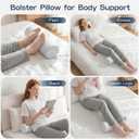 Neck Roll Pillow for Neck Pain Relief - Memory Foam Neck Support Pillow for Bed, Cylinder Pillows, Round Neck Pillow for Sleeping, 15.7 * 5 * 5 inch (Cool-Blue)