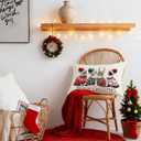 Meowy Christmas Pillow Covers 12x20, Cat Lover Gifts for Women, Cute Cats with Santa Claus Hat Pillow Covers for Home Living Room Bedroom