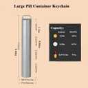 Small Keychain Pill Holder,304 Stainless Steel Portable Pill Case Organizer for Travel,Waterproof Pocket Pill Container Medicine Box for Purse Men (Large Pocket Pill Case)