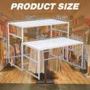 Novabright 2 Piece Nesting Display Tables Metal White Modern Retail Display Tables Heavy Duty Shoe Handbag Riser Shelf for Commercial Store Boutique Home Fixtures 100lbs Load Capacity