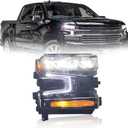Headlight Assembly Fit for 2019-2022 19 20 21 22 2019 2020 2021 2022 Chevy Silverado 1500 Pickup/LT/LT Trail Boss/LTZ with LED DRL (Passenger Side-Right)