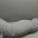 Momcozy J-Shaped Pregnancy Pillow for Sleeping with Cooling Cover, Side Sleeper Support for Belly, Hip & Leg, Deep Grey