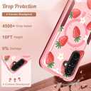 for Samsung Galaxy A36 5G Phone Case - Compatible with MagSafe Women Girls Cute Magnetic Protective Cover Girly Kawaii Strawberry Heavy Duty Shockproof Design for Samsung A36 5G Cases 6.7"