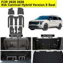 Floor Liners & Backrest Mat for 2025 2026 KIA Carnival Hybrid Version 8 Seat (Not Fit Pure Fuel),TPE All Weather Protection Car Floor Mats with Trunk Mat Covering The Backrest